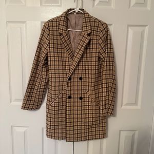 Women's Plaid Blazer Medium